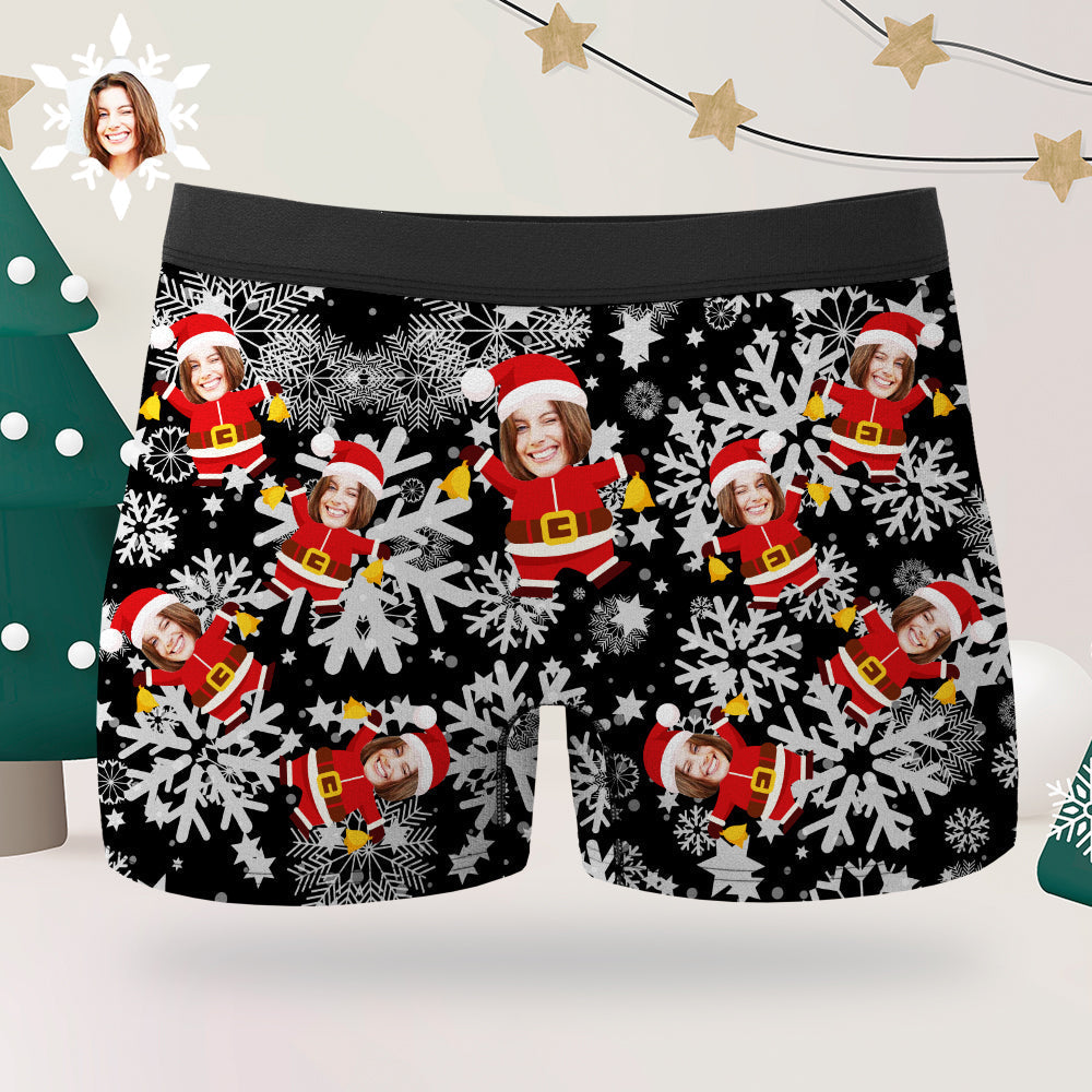 Christmas Men's Boxer Briefs Custom Briefs Gift for Him Funny Christmas Boxers - MyFaceUnderwearAU