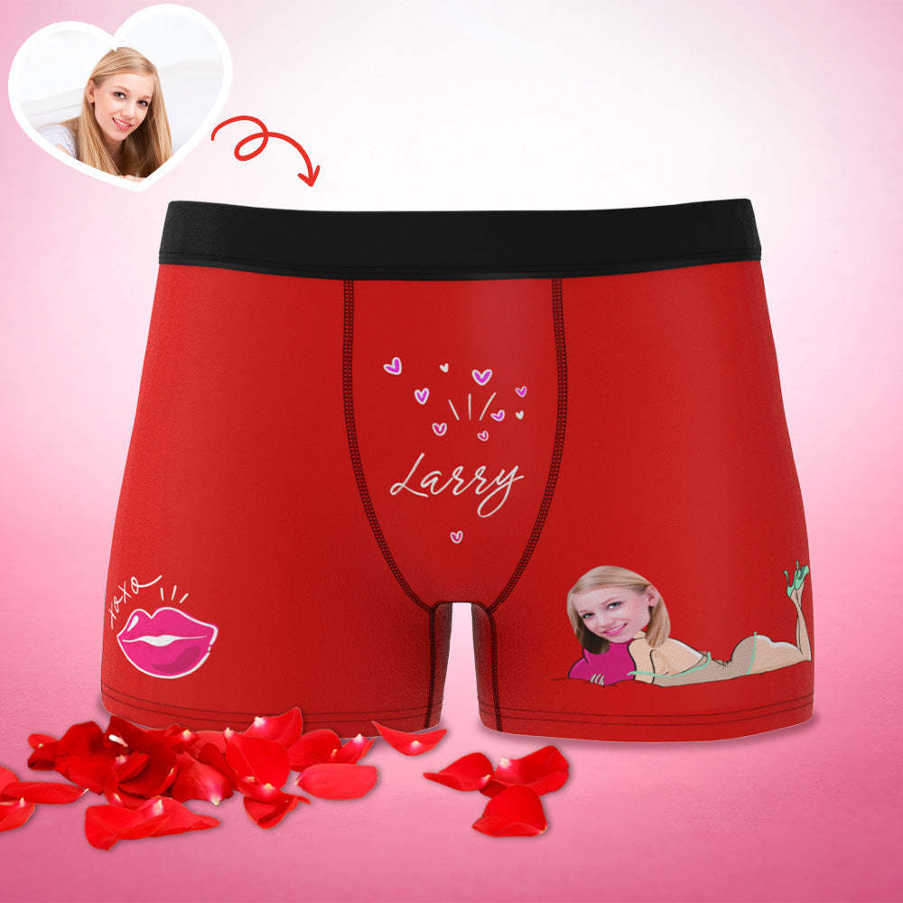 Customized XXOO Boxer Custom Boxer Briefs Custom Boxer Custom Face Boxer Personalised MiniMe Boxer - MyFaceUnderwearAU