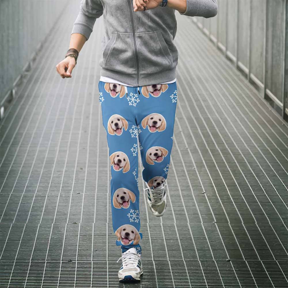 Custom Dog Face Christmas Sweatpants Unisex Joggers - MyFaceUnderwearAU