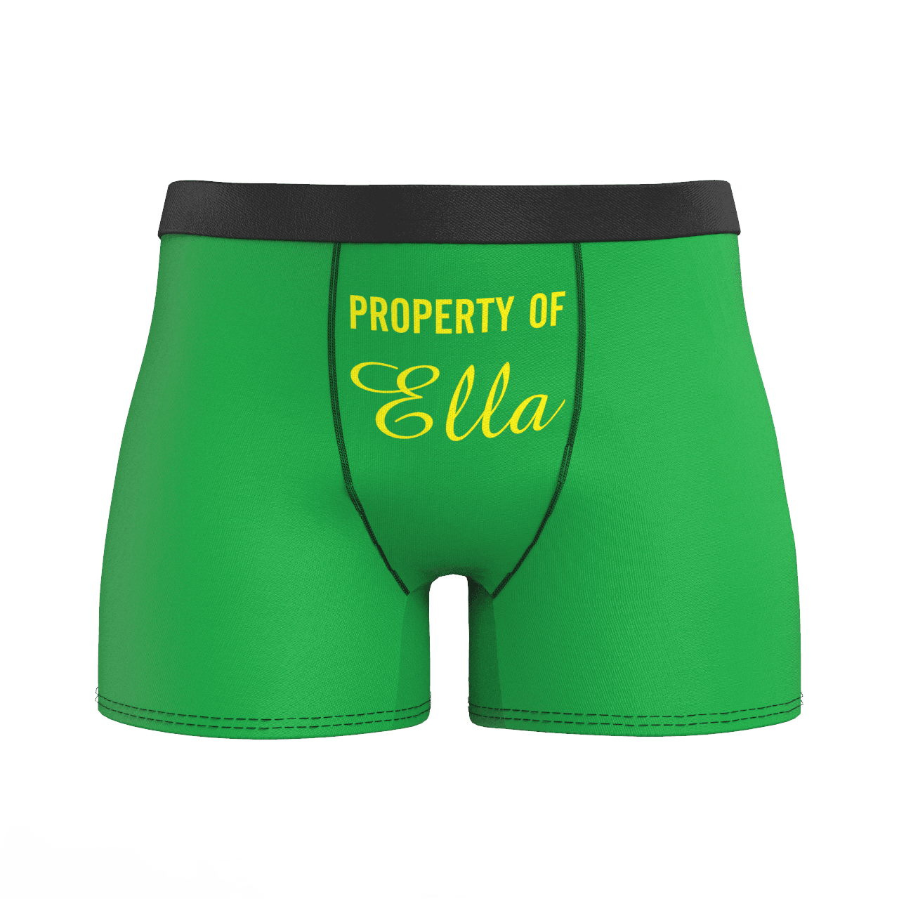 Green Men's Personalised Name Colorful Boxer Shorts
