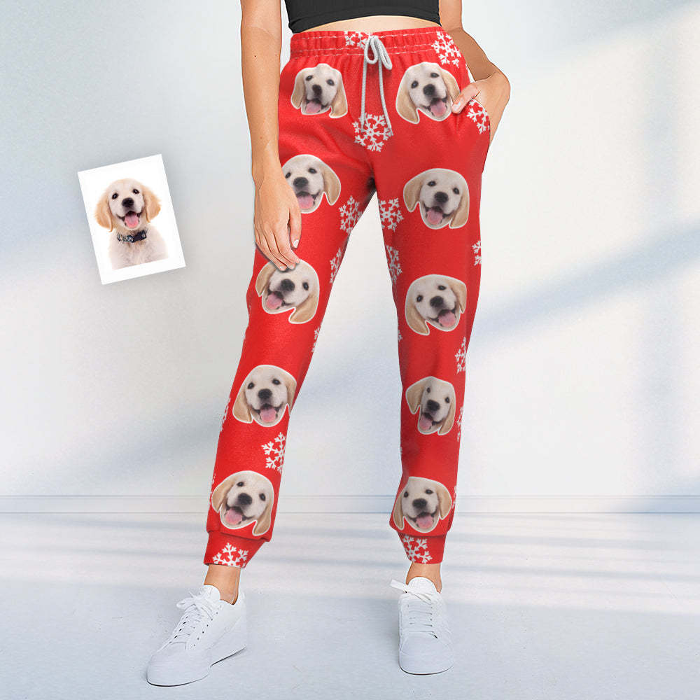 Custom Dog Face Christmas Sweatpants Unisex Joggers - MyFaceUnderwearAU