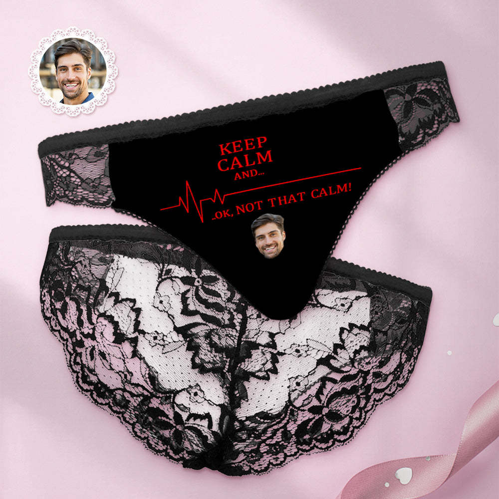 Custom Women Lace Panty Keep Calm Face Sexy Panties Sweet Gift - MyFaceUnderwearAU