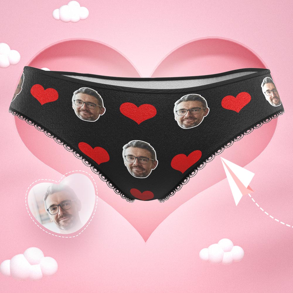 Women's Custom Face Panties Heart