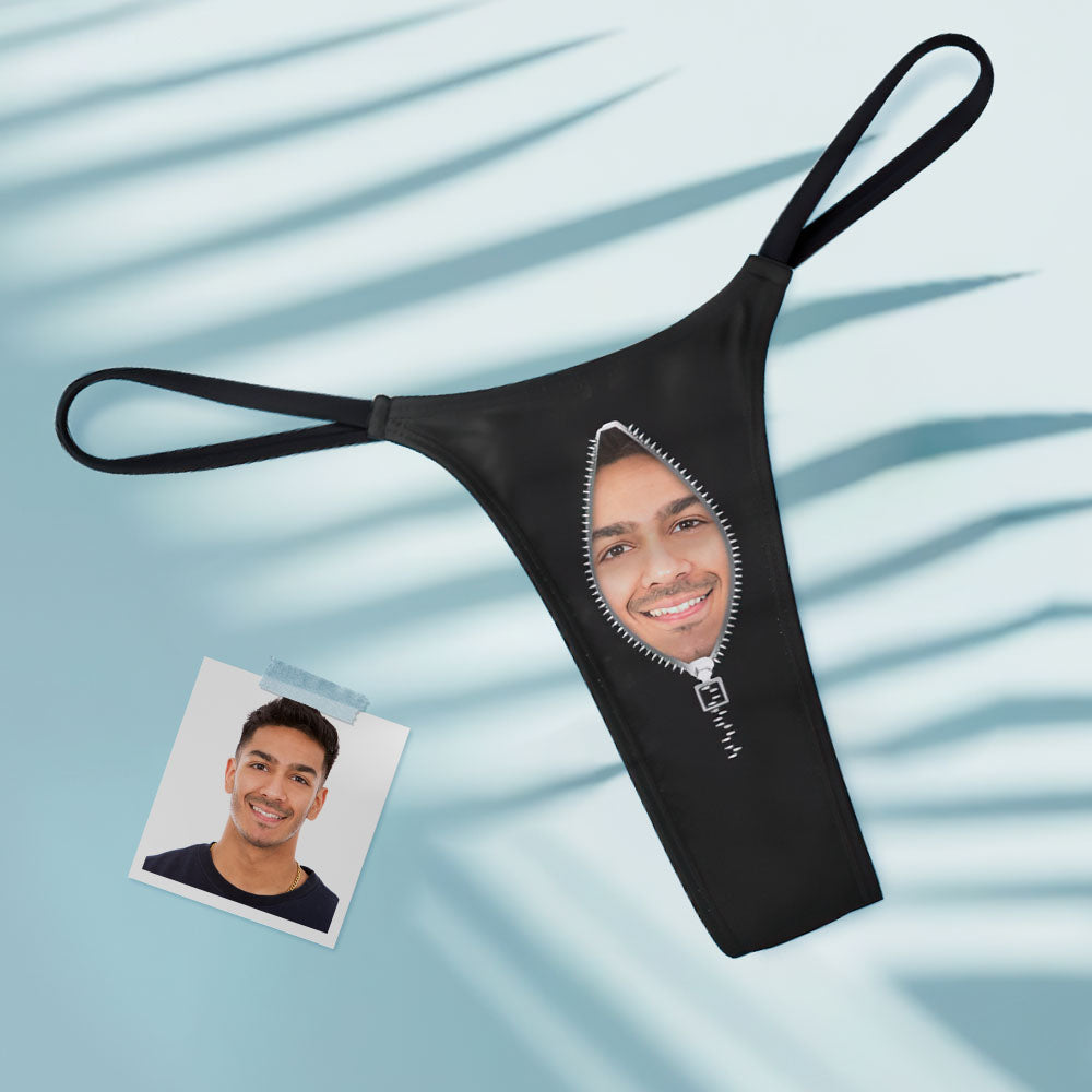 Custom Face Zipper Sexy Women's Tanga Thong