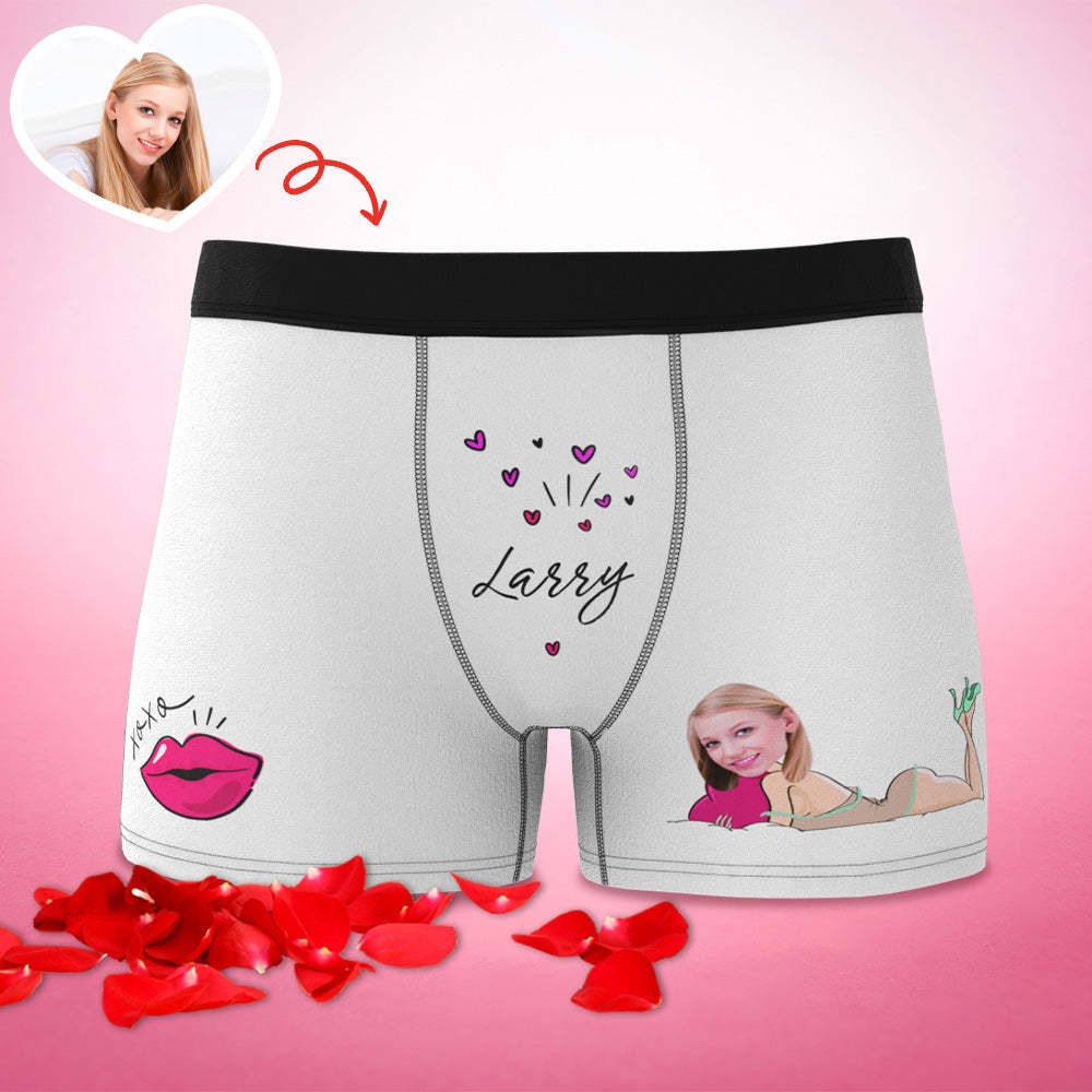 Customized XXOO Boxer Custom Boxer Briefs Custom Boxer Custom Face Boxer Personalised MiniMe Boxer - MyFaceUnderwearAU