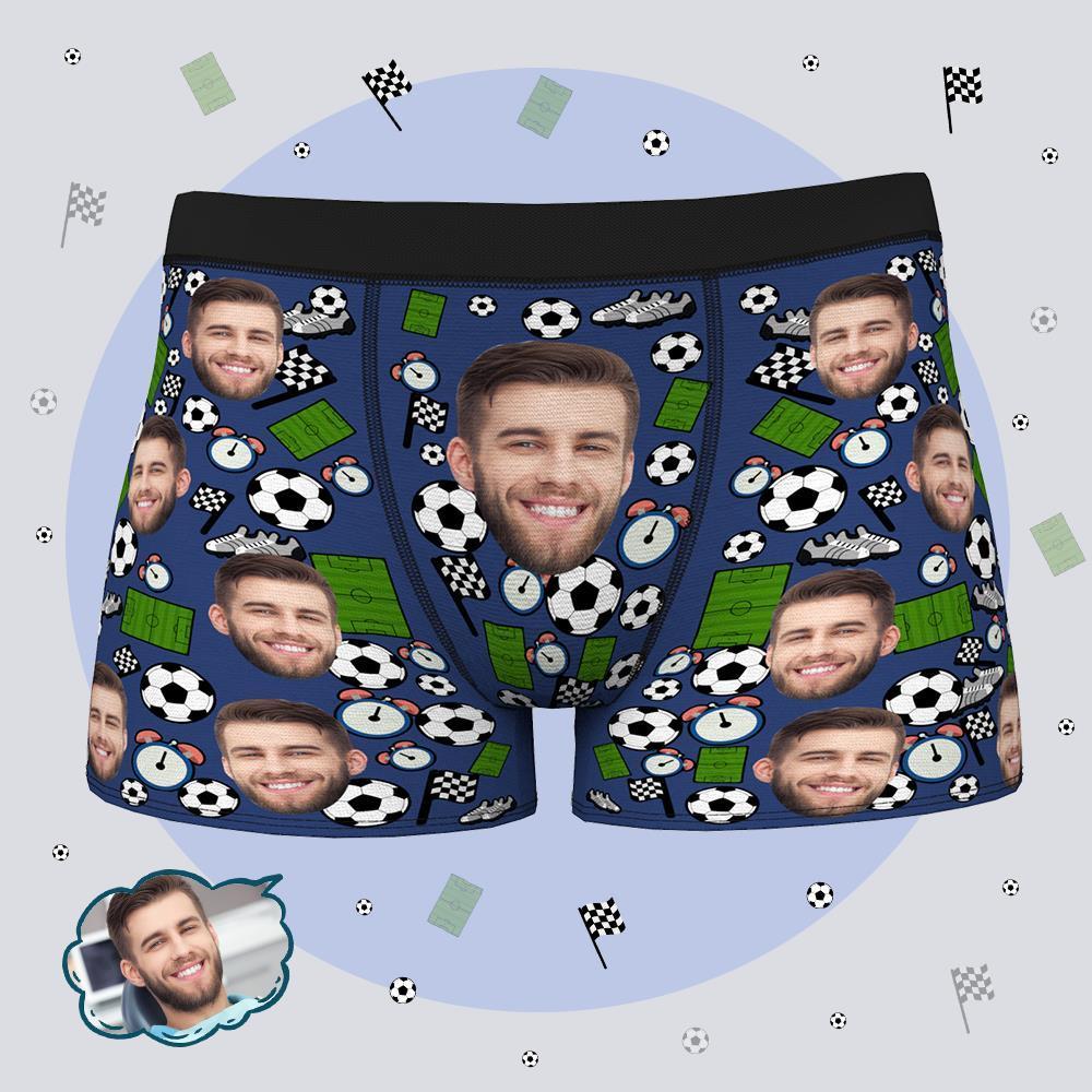 Custom Men Face Boxer American Football Briefs Shorts