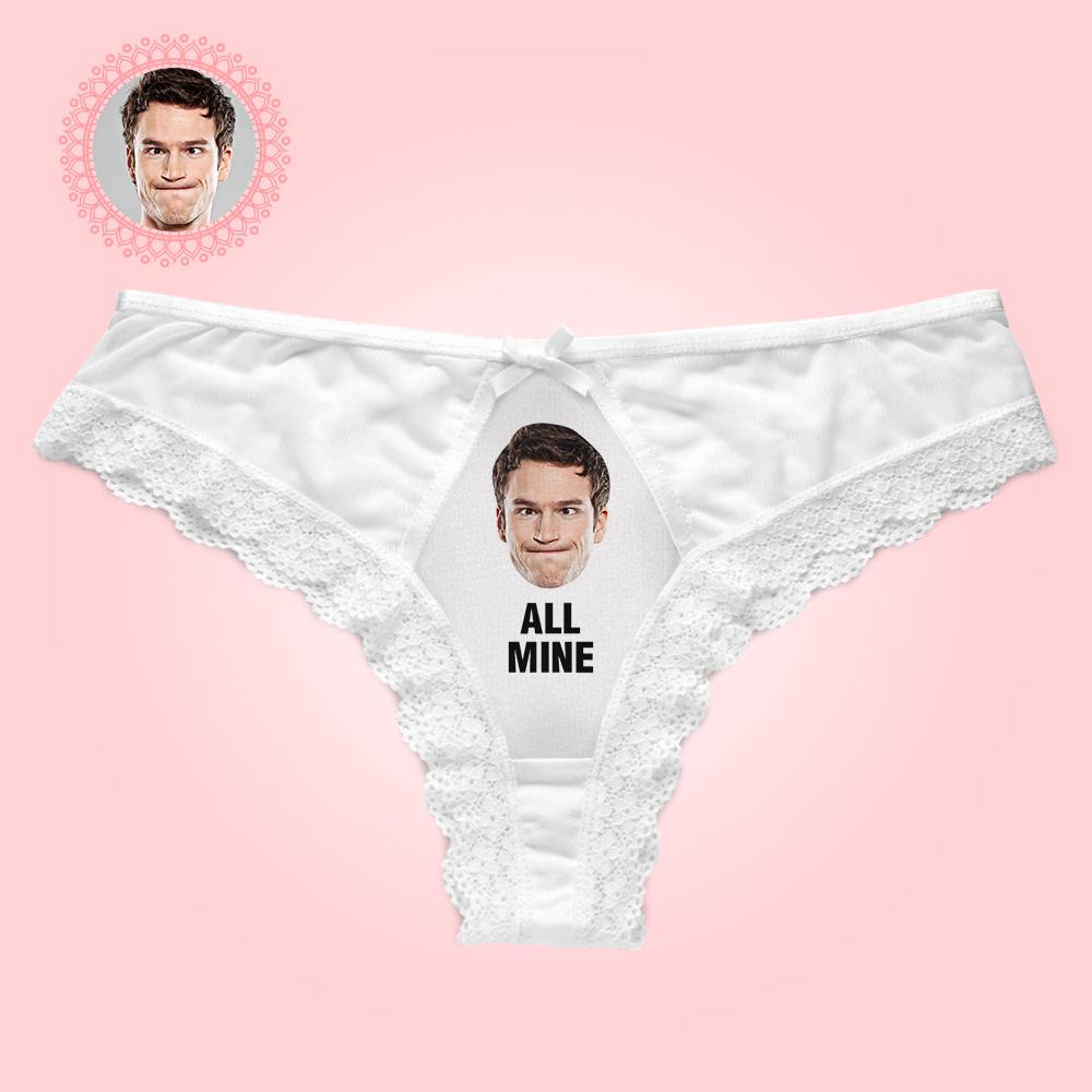 Custom Lace Thong Sexy Lace Panties Funny Gift with Boyfriend Face - MyFaceUnderwearAU