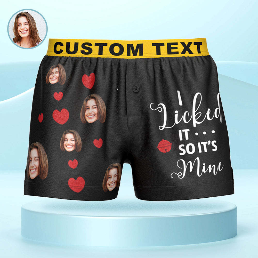 Custom Face Boxer Shorts I LICKED IT Personalized Waistband Casual Underwear for Him - MyFaceUnderwearAU