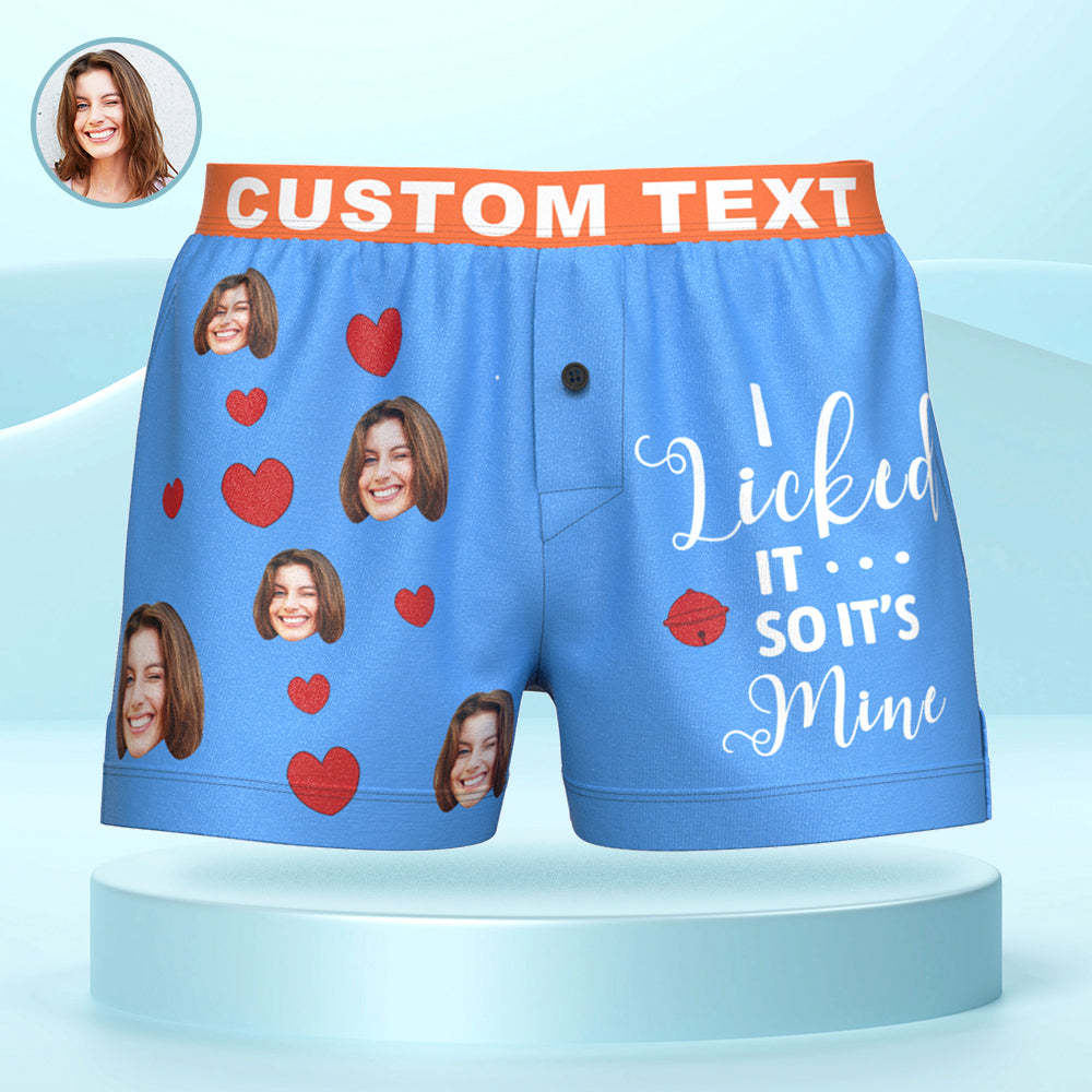 Custom Face Boxer Shorts I LICKED IT Personalized Waistband Casual Underwear for Him - MyFaceUnderwearAU