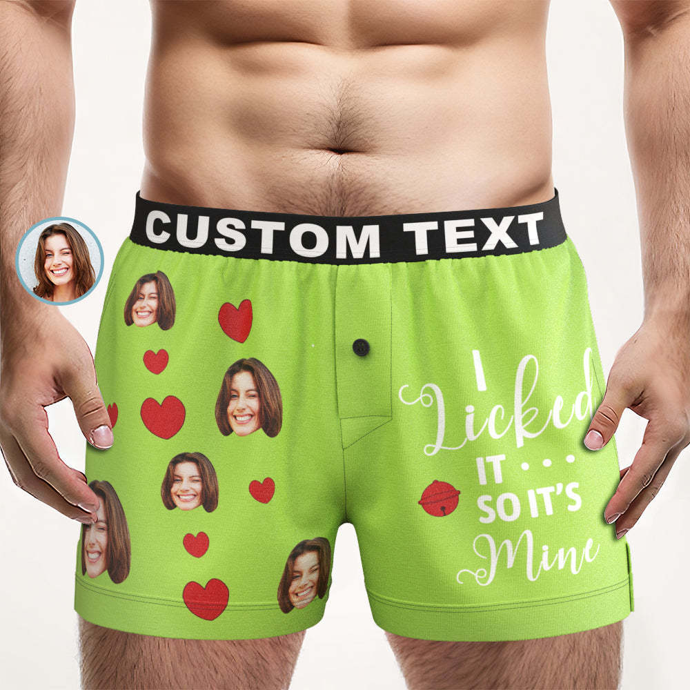 Custom Face Boxer Shorts I LICKED IT Personalized Waistband Casual Underwear for Him - MyFaceUnderwearAU