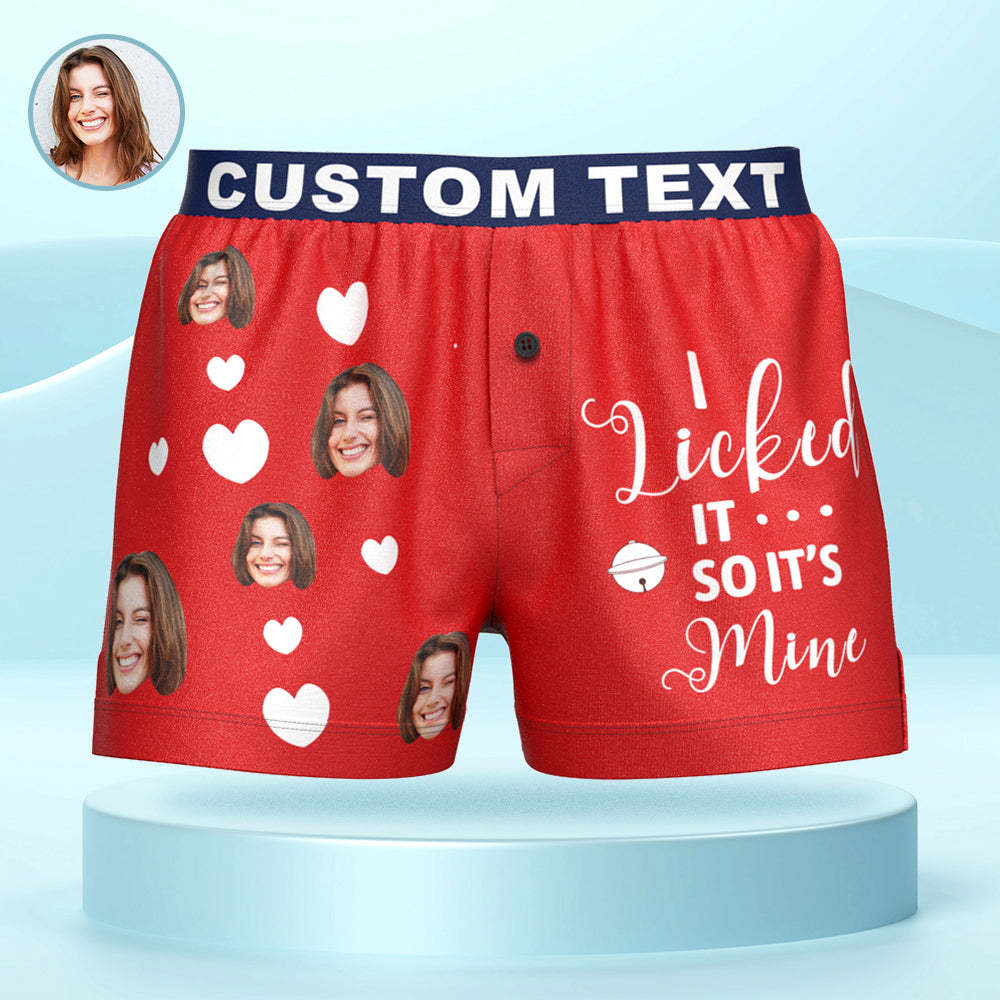 Custom Face Boxer Shorts I LICKED IT Personalized Waistband Casual Underwear for Him - MyFaceUnderwearAU