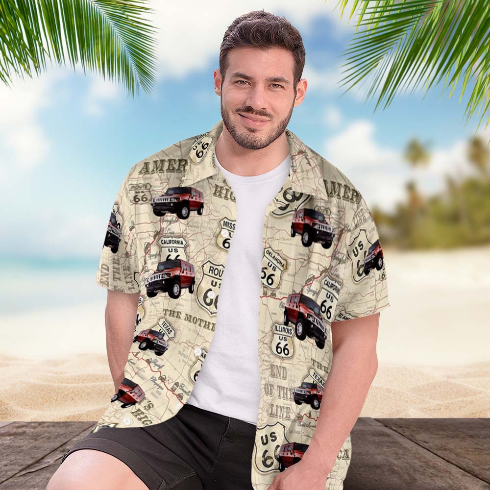 Custom Face Hawaiian Shirt Summer Car Lover Face Hawaiian Shirt - MyFaceUnderwearAU