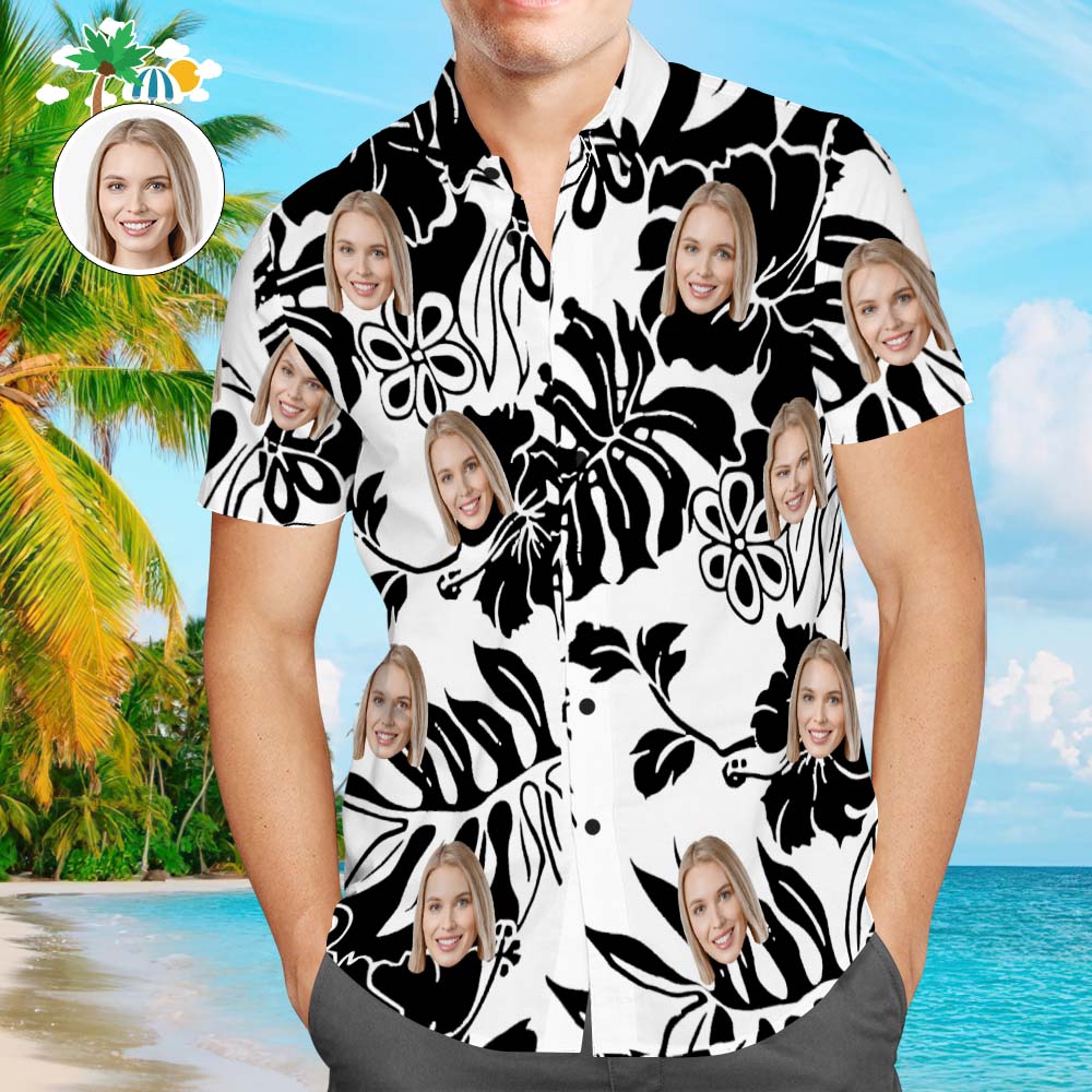 Custom Face Hawaiian Style Big Hibiscus Shirt Family Matching