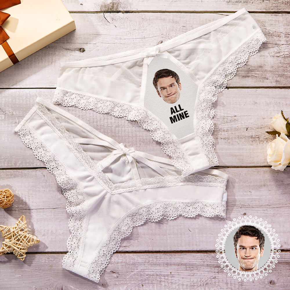 Custom Lace Thong Sexy Lace Panties Funny Gift with Boyfriend Face - MyFaceUnderwearAU