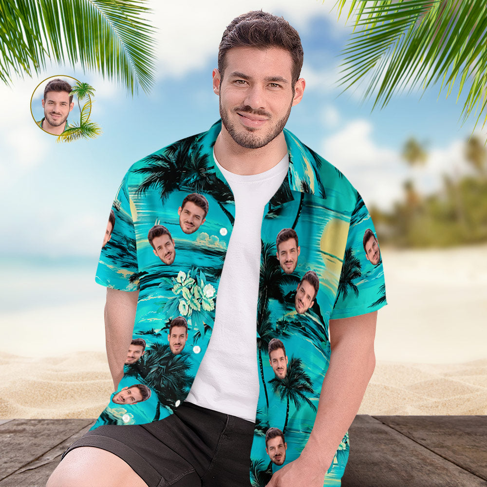 Custom Face Hawaiian Shirt All Over Print Personalised Beach Shirt