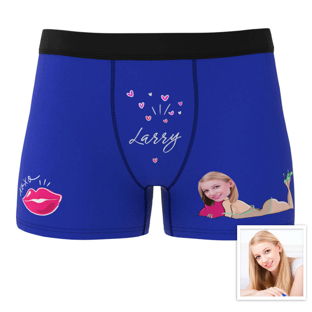 Customized XXOO Boxer Custom Boxer Briefs Custom Boxer Custom Face Boxer Personalised MiniMe Boxer - MyFaceUnderwearAU