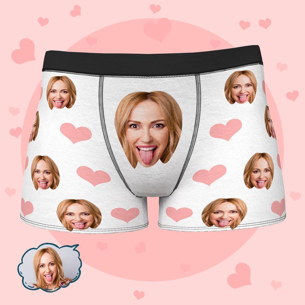 Custom Face Boxer Briefs Personalize Photo Underwear for Men Gifts for Boyfriend Husband