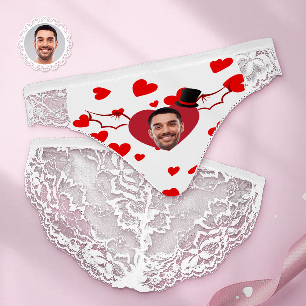 Custom Face Women Lace Panty I Love You Heart Sexy Panties - MyFaceUnderwearAU