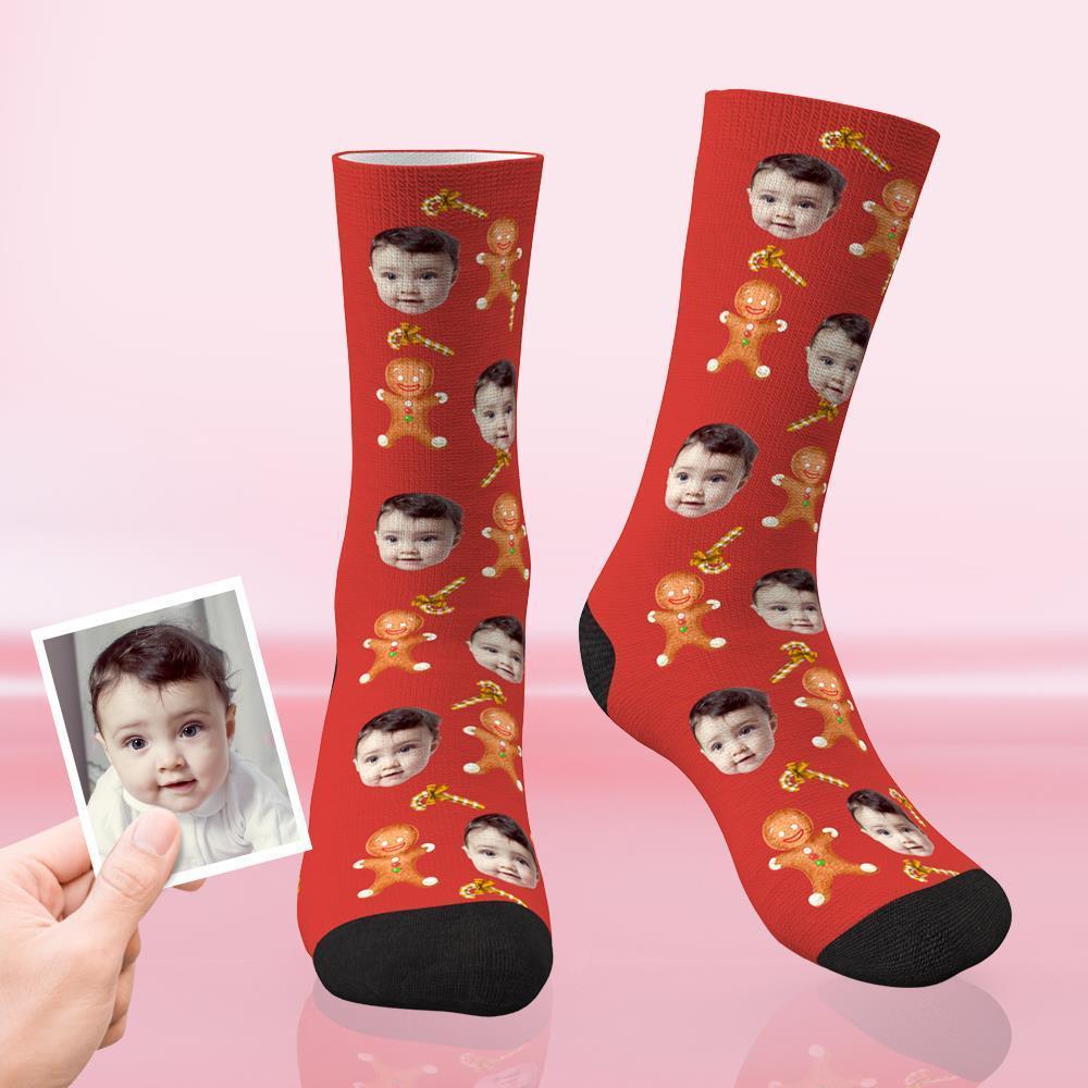Custom Christmas Socks Personalised Face Funny Socks - Christmas Cooki