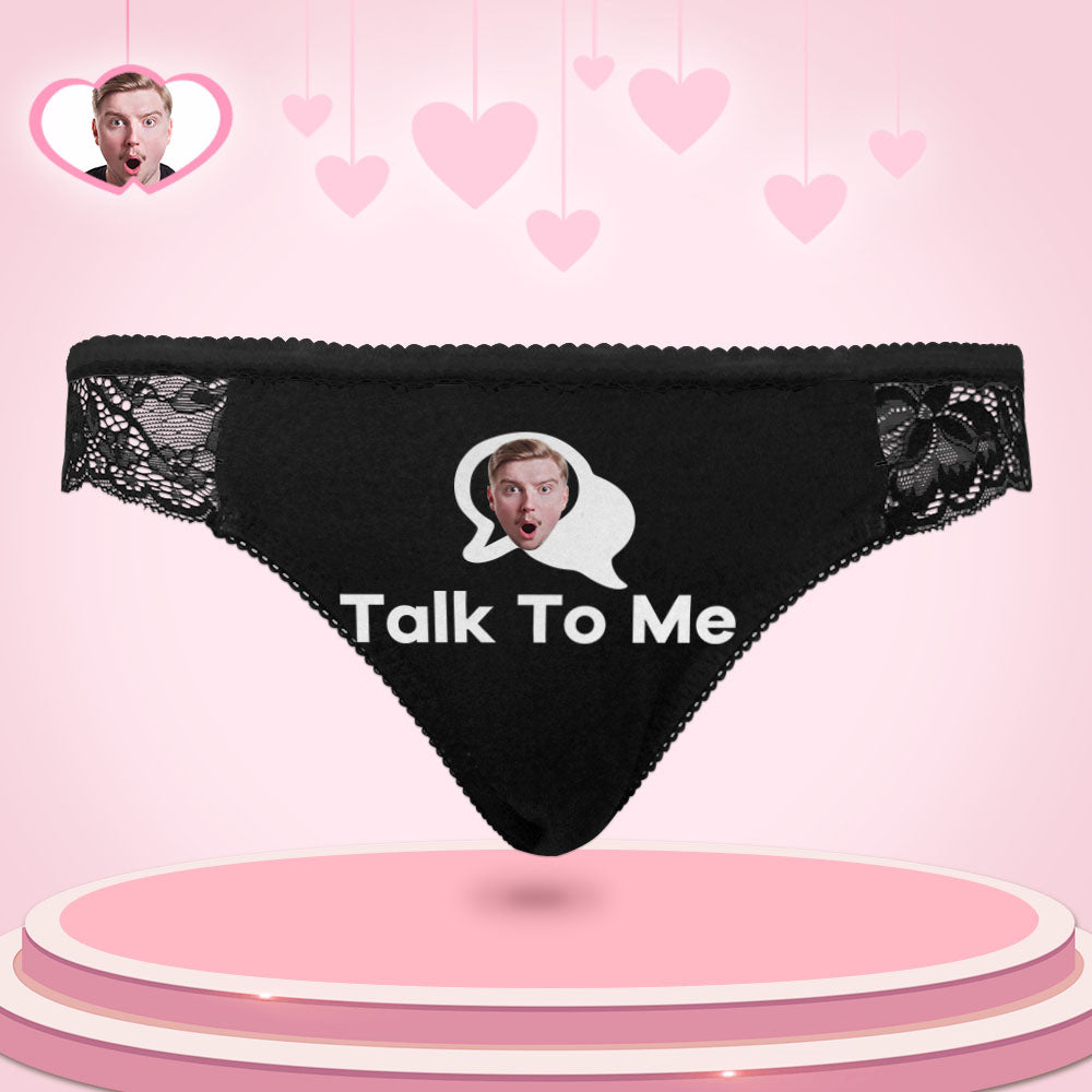 Custom Women Lace Panty Face Sexy Panties Women's Underwear - Talk To Me - MyFaceUnderwearAU