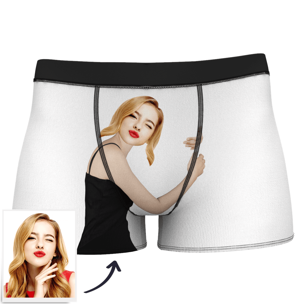 Men's Custom Face On Body Boxer Shorts Funny Gift For Him - Light Skin