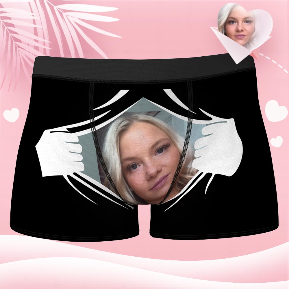 Men's Custom Face On Tearing Boxer Shorts