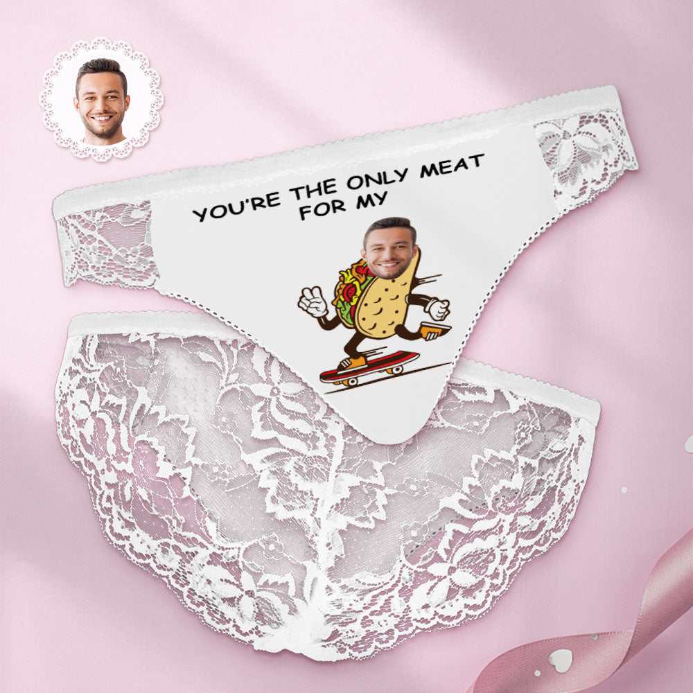 Custom Women Lace Panty Face Sexy Panties - You're The Only Meat For Me - MyFaceUnderwearAU