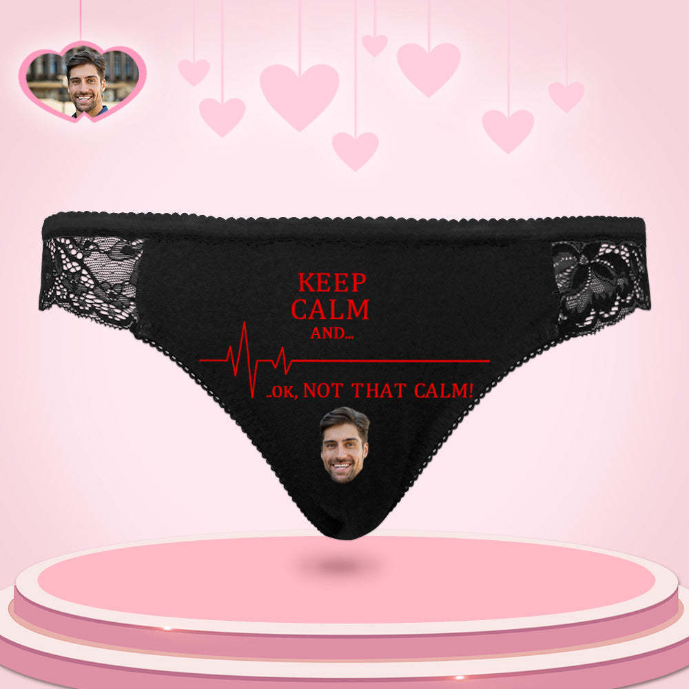 Custom Women Lace Panty Keep Calm Face Sexy Panties Sweet Gift - MyFaceUnderwearAU