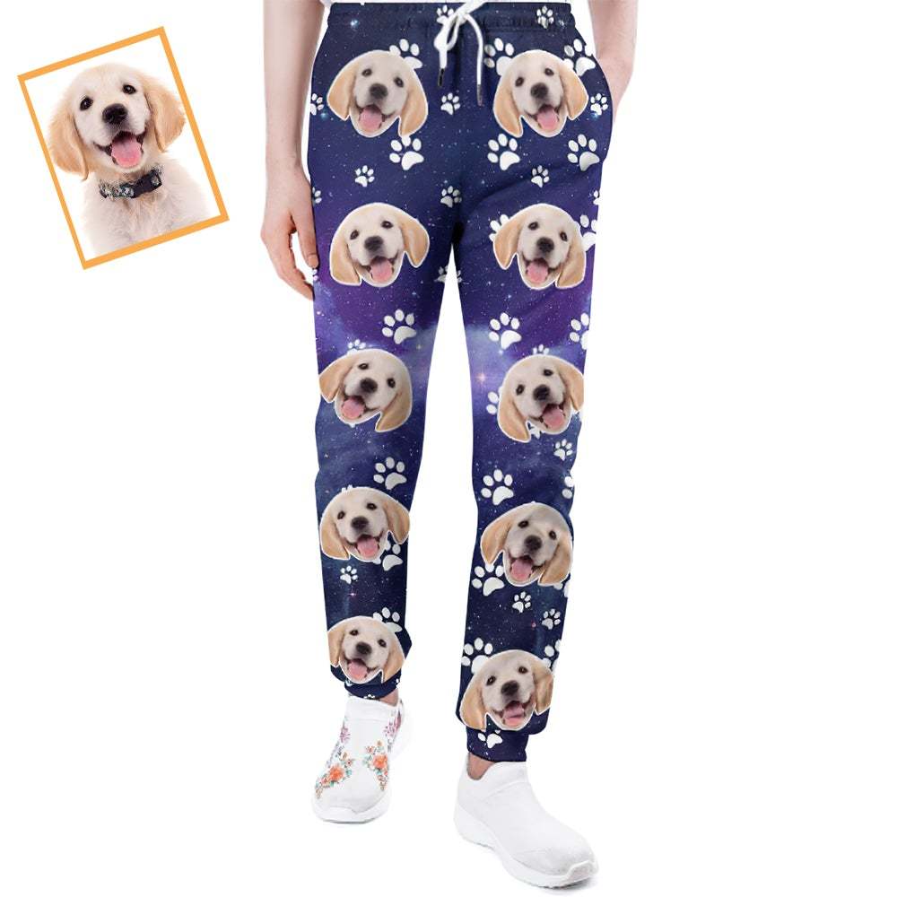 Custom Dog Face Sweatpants Unisex Joggers Universe Style - MyFaceUnderwearAU