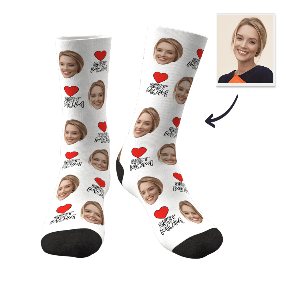 Custom Mom Gift Face Socks - Best Mom
