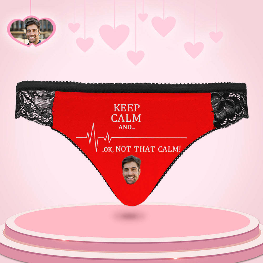 Custom Women Lace Panty Keep Calm Face Sexy Panties Sweet Gift - MyFaceUnderwearAU