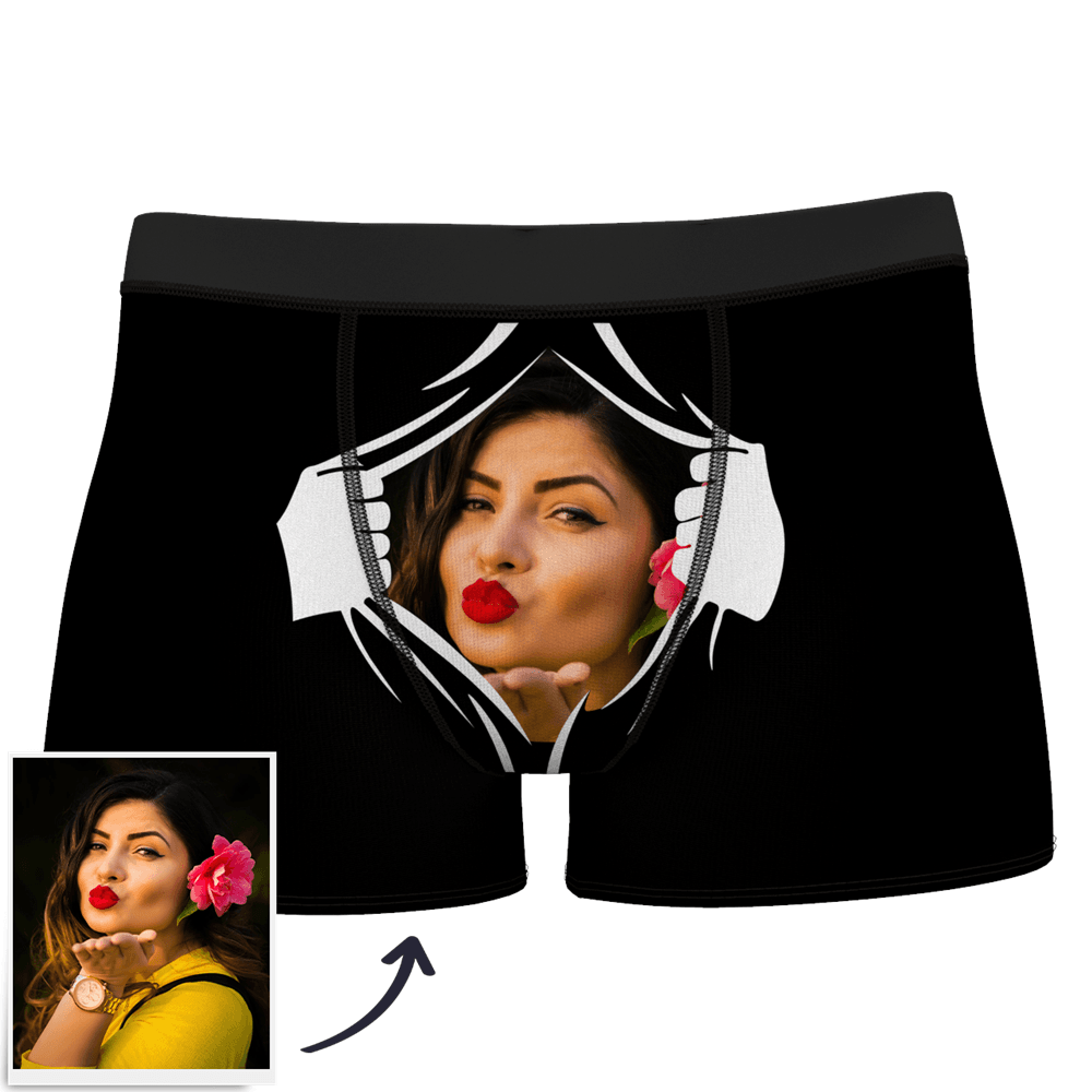 Men's Custom Face On Tearing Boxer Shorts