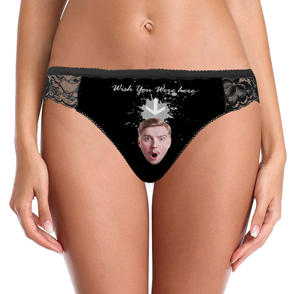 Custom Women Lace Panty Face Sexy Panties - Wish You Were Here - MyFaceUnderwearAU