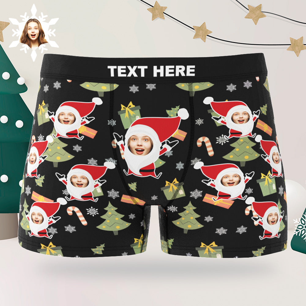 Custom Men's Photo Boxers Personalised Christmas Face Underwear Christmas Gift for Boyfriend - MyFaceUnderwearAU