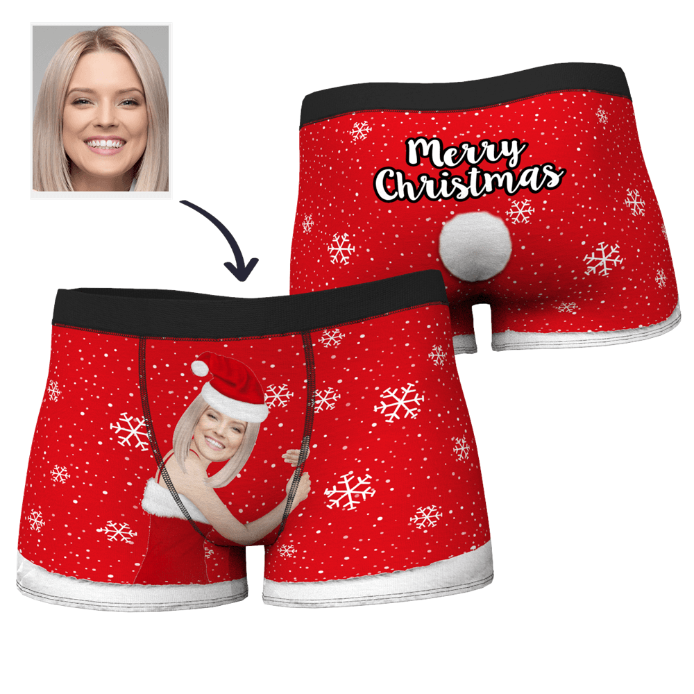 Men's Christmas Gifts Custom Face on Body Boxer Shorts