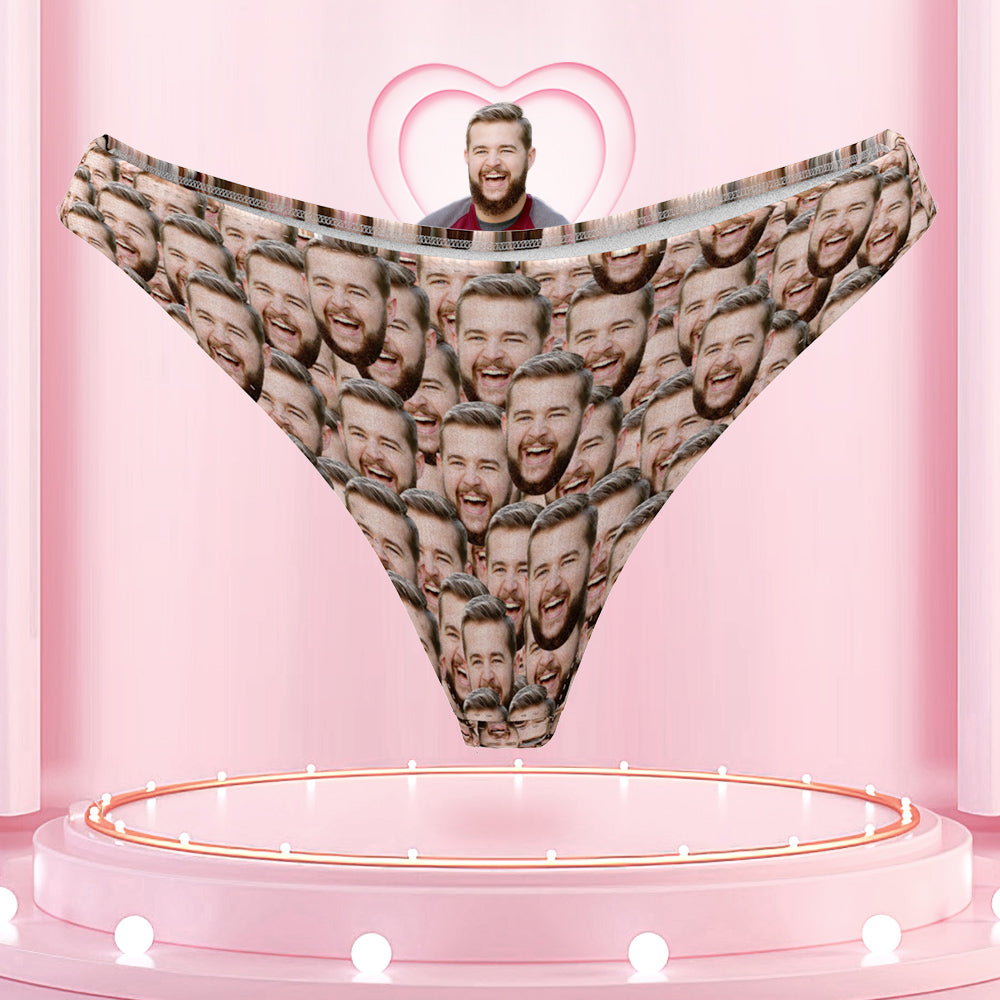 Custom Face Women Thong I Love You so Much Personalize Panties Funny Gift for Her