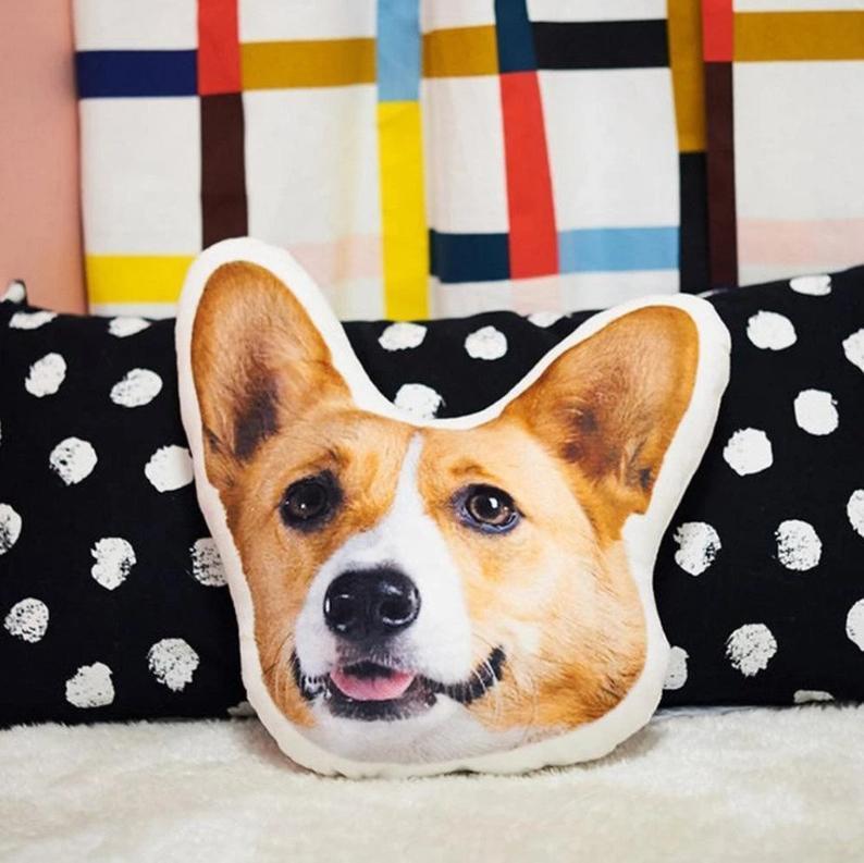Custom Dog Photo Pillow 3D Pet Face Portrait Throw Pillow