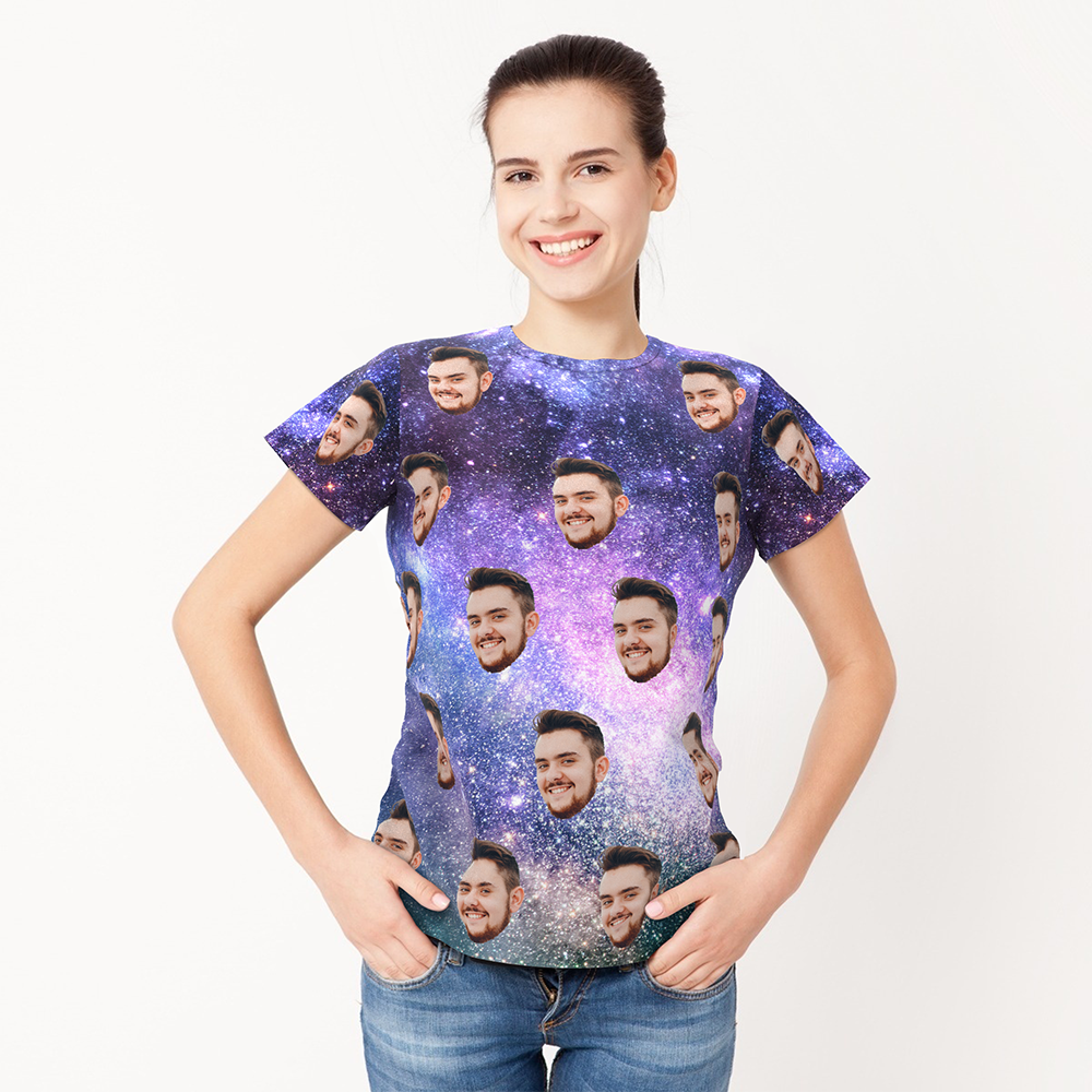 Custom My Face T-shirt In Galaxy Tee