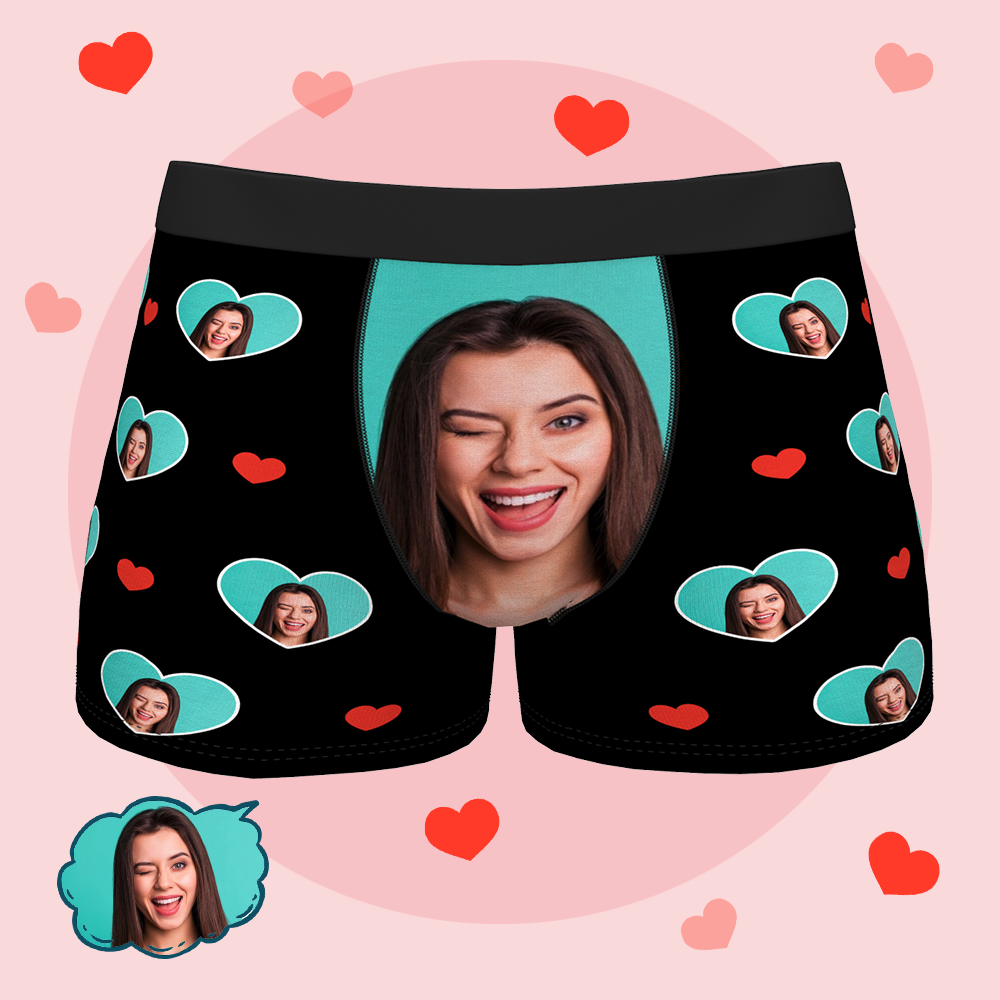 Custom Personalised Funny Face Boxers Briefs for Men Husband Boyfriend