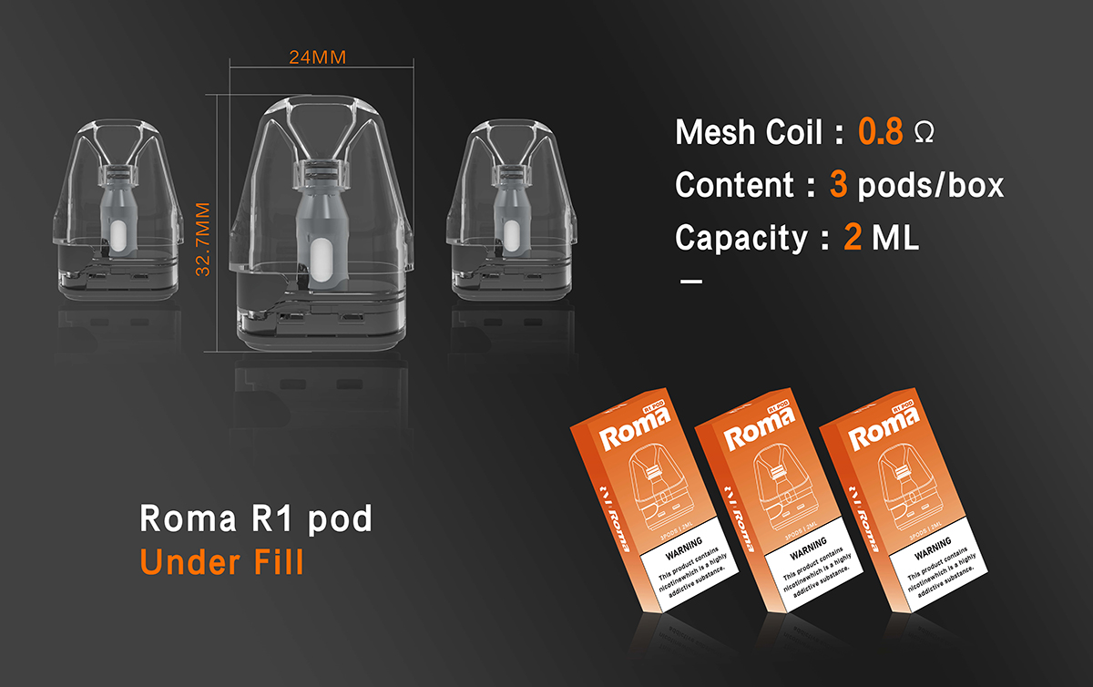 【空煙彈】Roma –R1 羅馬空煙彈 2ml 3顆裝 側注油空煙彈