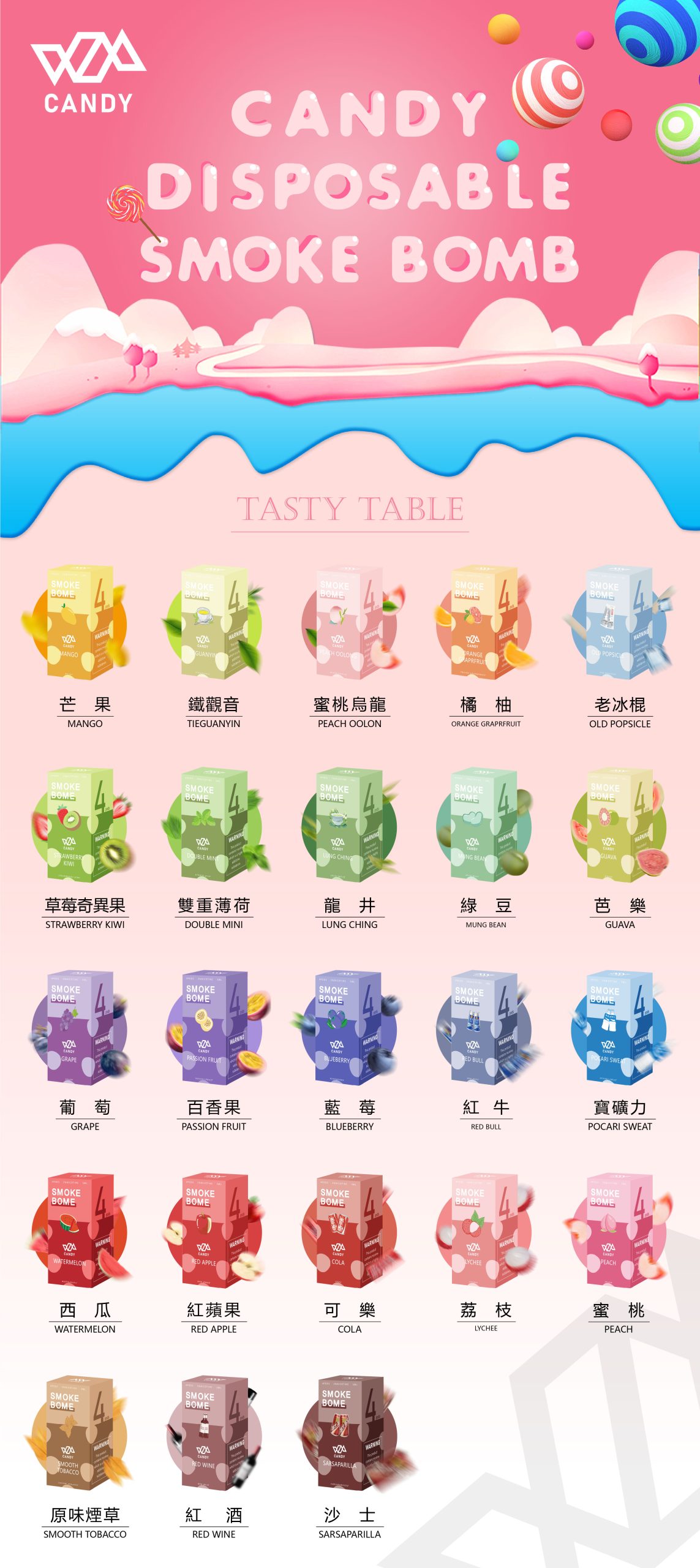 Candy電子煙/煙彈/四顆裝彈頭