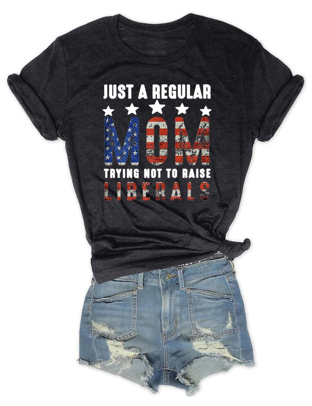Just A Regular Mom Flag Tee