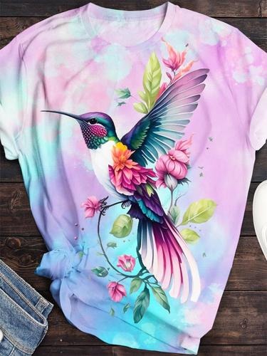 Women's Tie Dye Hummingbird Casual Top
