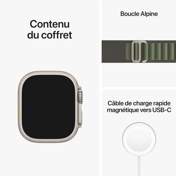 Apple Watch Ultra 2022 (GPS + Cellular, 49mm) Montre connectée Titane Titanium-HelloMarket