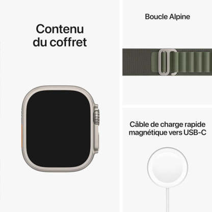 Apple Watch Ultra 2022 (GPS + Cellular, 49mm) Montre connectée Titane Titanium-HelloMarket