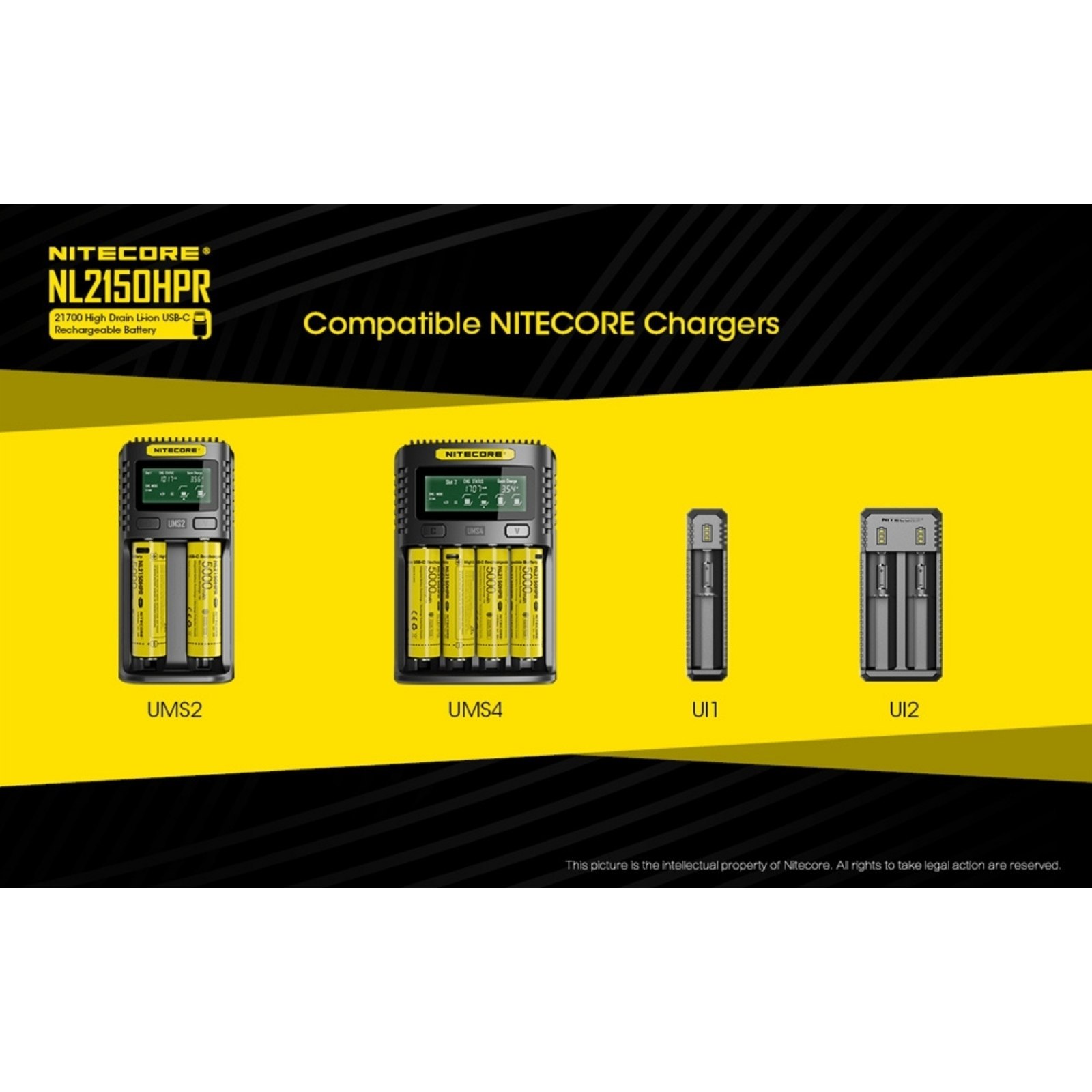 Nitecore NL2150HPR 5000mAh USB-C Rechargeable 21700 Battery