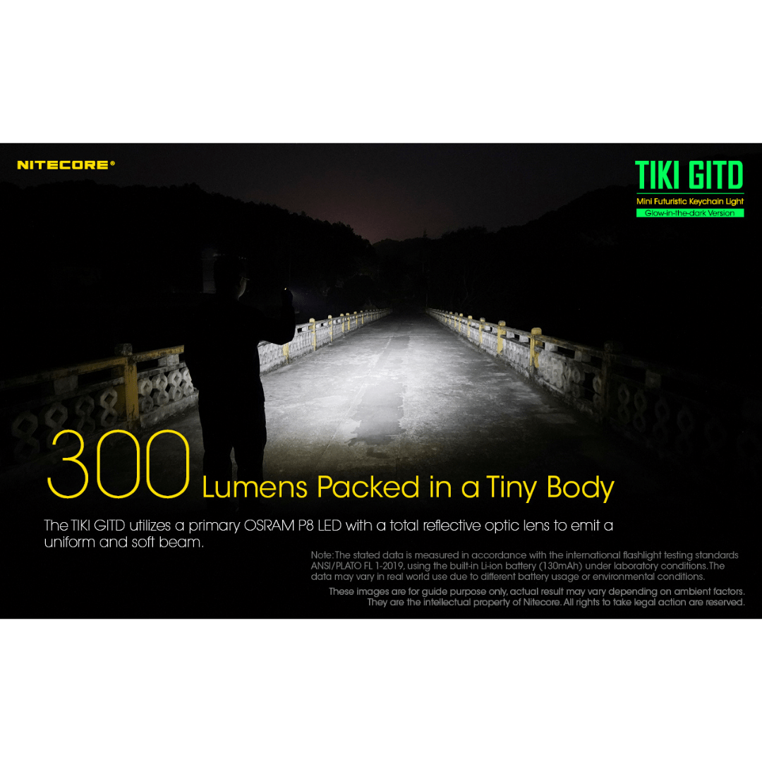 Nitecore TIKI 300 Lumen GITD Flashlight