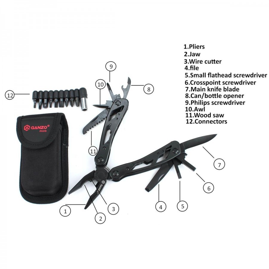 Ganzo G104 Black Multitool Plier