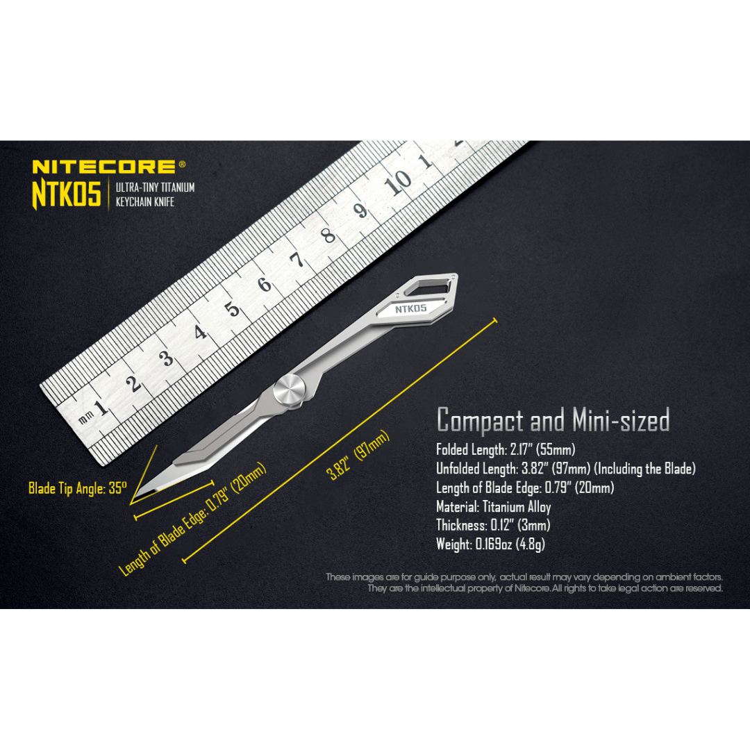 Nitecore NTK05 Titanium Folding Keychain Knife