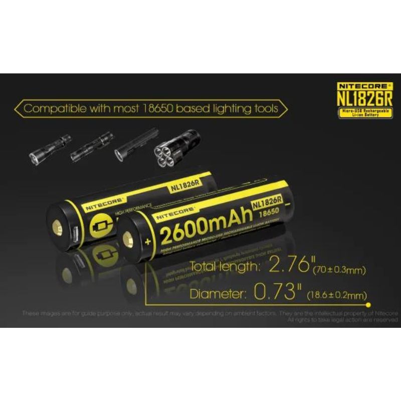 Nitecore NL1826R Battery 3.6V Type C